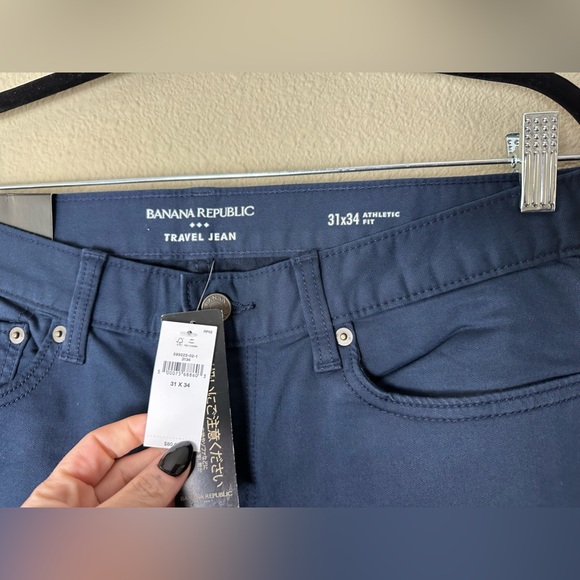 NWT BANANA REPUBLIC ATHLETIC FIT TRAVEL PANT NAVY 31 X 34 #67 - Picture 5 of 5